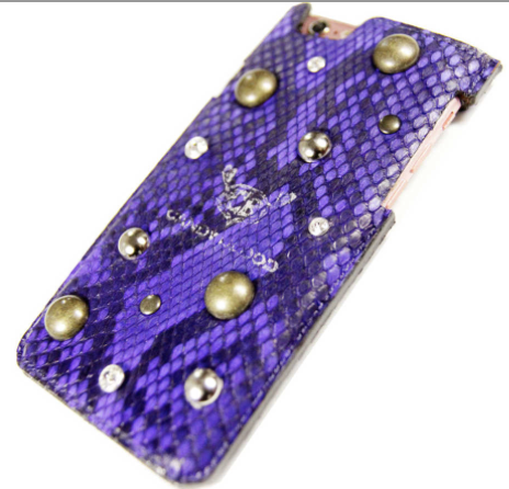紫蛇革iPhoneケース